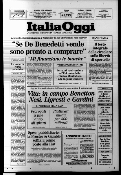 Italia oggi : quotidiano di economia finanza e politica